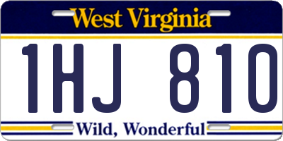 WV license plate 1HJ810