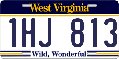 WV license plate 1HJ813