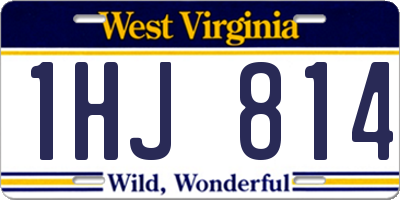 WV license plate 1HJ814