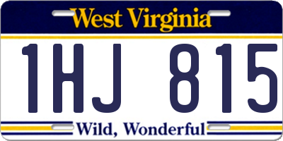 WV license plate 1HJ815