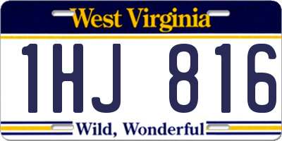 WV license plate 1HJ816
