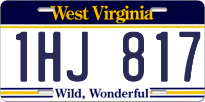 WV license plate 1HJ817