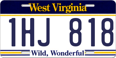 WV license plate 1HJ818