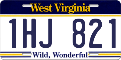 WV license plate 1HJ821