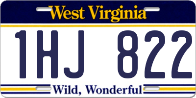 WV license plate 1HJ822