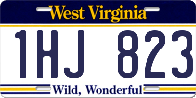 WV license plate 1HJ823