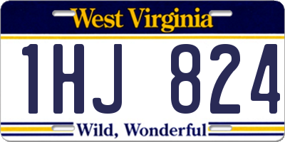 WV license plate 1HJ824