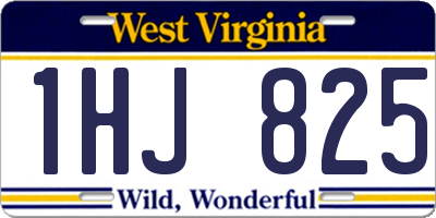 WV license plate 1HJ825