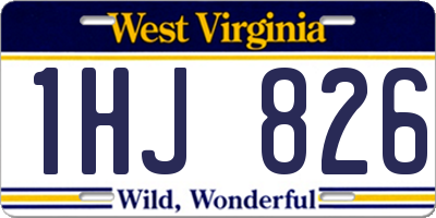 WV license plate 1HJ826
