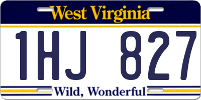 WV license plate 1HJ827