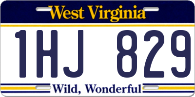 WV license plate 1HJ829