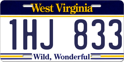 WV license plate 1HJ833