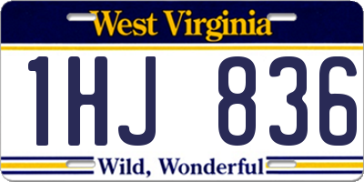 WV license plate 1HJ836