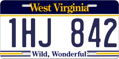 WV license plate 1HJ842