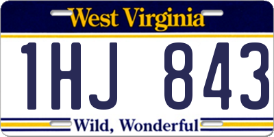 WV license plate 1HJ843