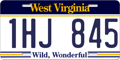 WV license plate 1HJ845