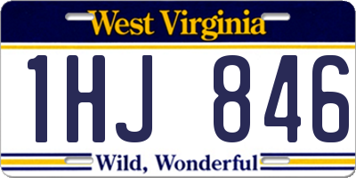 WV license plate 1HJ846