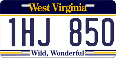 WV license plate 1HJ850