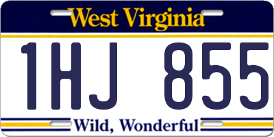 WV license plate 1HJ855