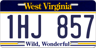 WV license plate 1HJ857