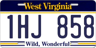 WV license plate 1HJ858