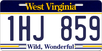 WV license plate 1HJ859