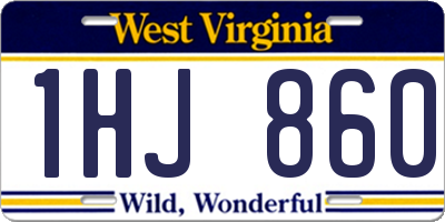 WV license plate 1HJ860