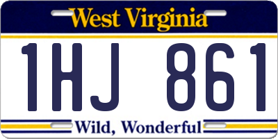WV license plate 1HJ861