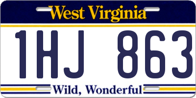 WV license plate 1HJ863