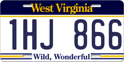WV license plate 1HJ866