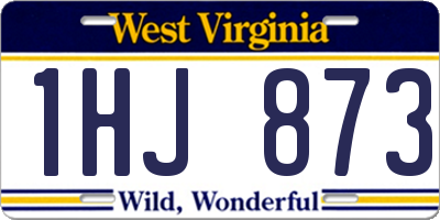 WV license plate 1HJ873