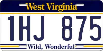 WV license plate 1HJ875