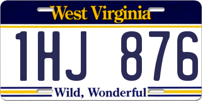 WV license plate 1HJ876