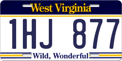 WV license plate 1HJ877