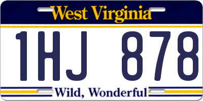 WV license plate 1HJ878