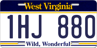 WV license plate 1HJ880