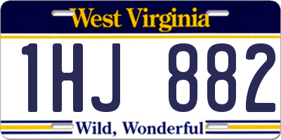 WV license plate 1HJ882