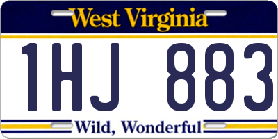 WV license plate 1HJ883