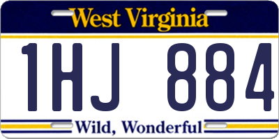 WV license plate 1HJ884