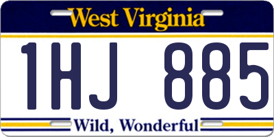 WV license plate 1HJ885
