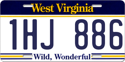 WV license plate 1HJ886