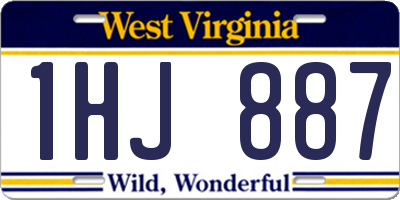 WV license plate 1HJ887