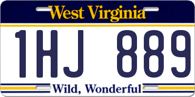 WV license plate 1HJ889