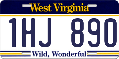 WV license plate 1HJ890