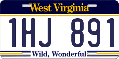 WV license plate 1HJ891