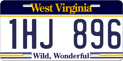 WV license plate 1HJ896