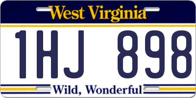 WV license plate 1HJ898