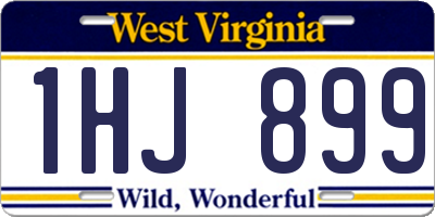 WV license plate 1HJ899
