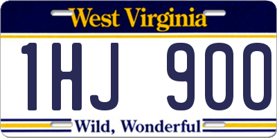 WV license plate 1HJ900