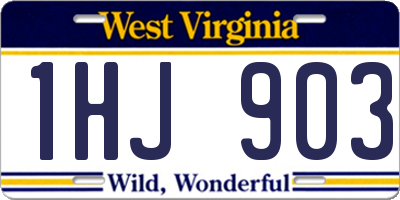 WV license plate 1HJ903
